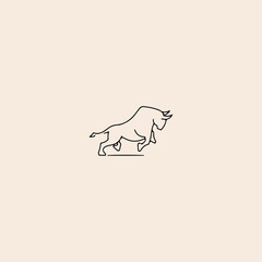 Bull icon flat vector design.