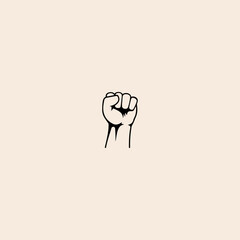 Raised Fist icon flat vector design. 