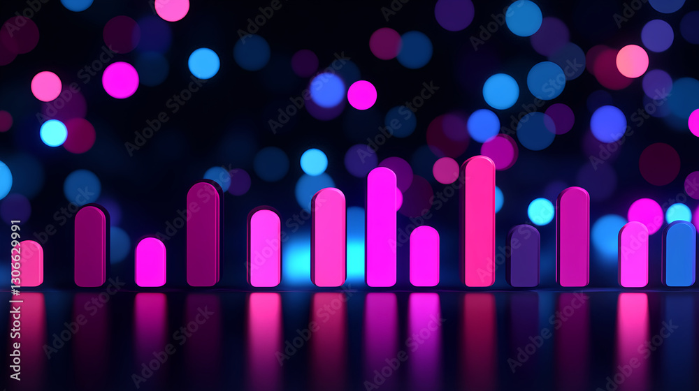 Poster dynamic light display analysis digital environment data visualization nighttime abstract concept