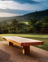 Obraz premium Oak wooden table furniture bench