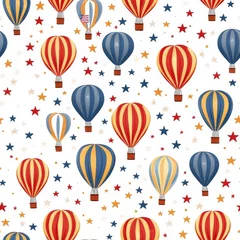 Seamless hot air balloon wallpaper pattern colorful background playful graffiti style inviting atmosphere whimsical viewpoint