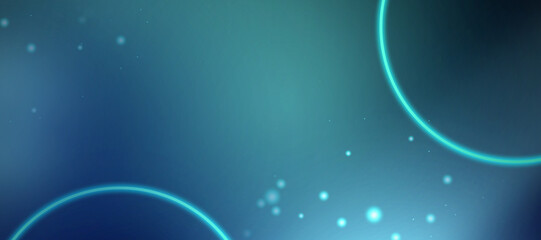 Abstract background with vibrant circle and soft bokeh effect in shade of blue and teal providing a calming atmosphere