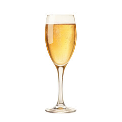 Champagne Flute Showcasing Sparkling Wine with Rising Bubbles