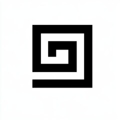 Geometric Greek key design in square frame