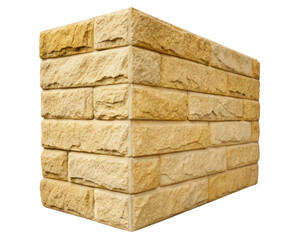 Fototapeta premium Beige textured stone wall sample on a transparent background