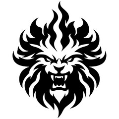 Fire face silhouette