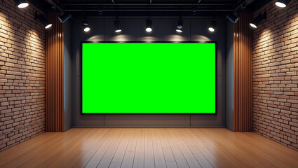 News Studio, Backdrop For TV Shows .TV On Wall.3D Virtual News Studio Background, 3d illustration