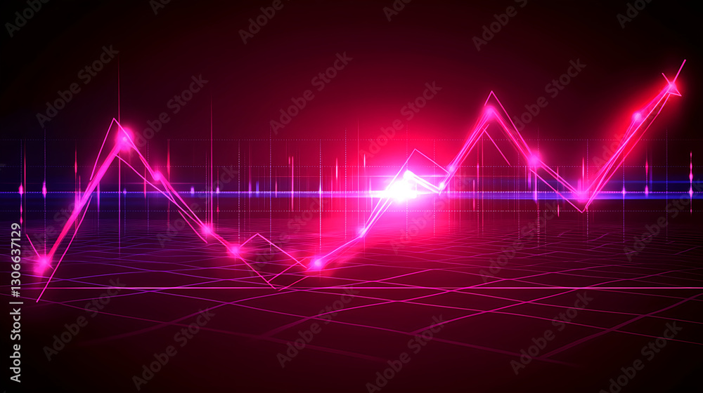 Poster dynamic data visualization stock market trends digital interface graphical display futuristic design