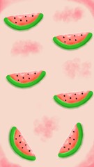 watermelon seamless pattern background wallpaper hand draw