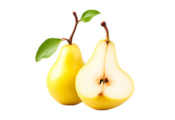 Fresh sliced ​​pears isolated on white or transparent background png