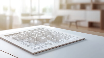 Innovative urban design model modern office space architectural concept indoor environment close-up view future planning