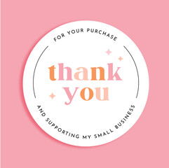 Vector thank you sticker template business packaging packaging sticker	