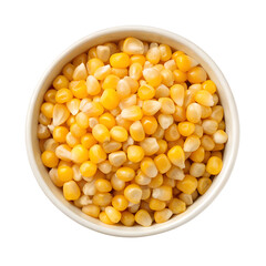 white bowl with yellow corn kernels png