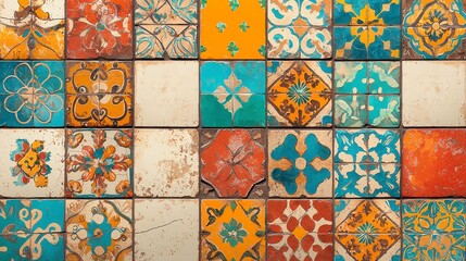 Moroccan Tile Art Pattern, intricate geometric design, vibrant earthy colors, ideal for artistic projects, adds cultural richness and visual appeal to any creative endeavor