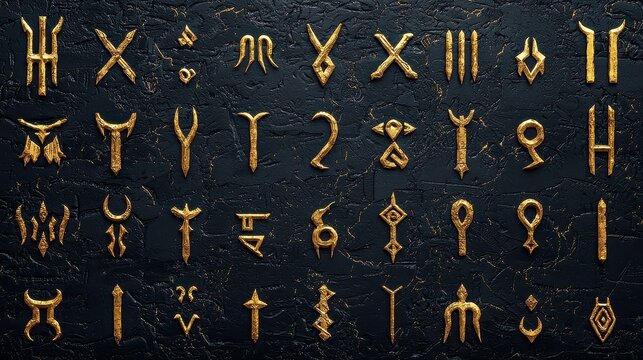 Norse Mythology Runes Seamless Pattern, intricate ancient symbols, rich mystical themes, ideal for textile design, wallpapers, or artistic backgrounds, vibrant and engaging visuals