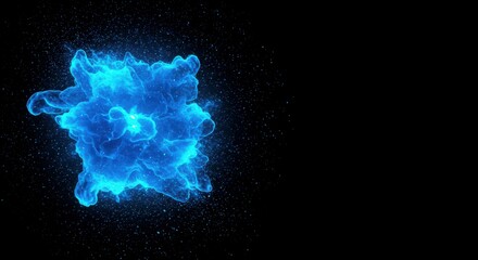 Obraz premium A mystical blue glow radiating through an abstract cosmic background, representing infinity and exploration.