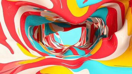 Naklejka premium Psychedelic Swirl, a seamless backdrop featuring vibrant neon colors and bold patterns, embodies a retro 70s aesthetic, perfect for minimalist designs and creative projects.