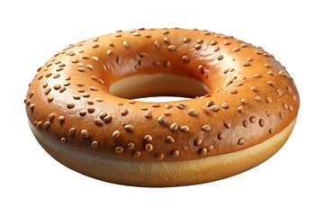 Close-up of a sesame seed bagel, perfect for bakery marketing.