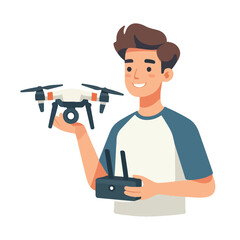 vector of people with their drones