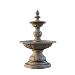 Fototapeta premium Elegant Ornate Two-Tiered Stone Fountain with Water Droplets