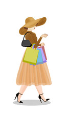 Fashionable Woman Carrying Shopping Bags – Sale Concept 
