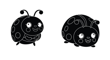 Silhouette ladybug vector illustration