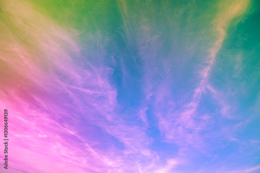 Wall mural colorful cloudy sky at sunset. gradient color. sky texture, abstract nature background