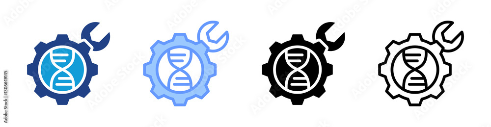Poster Genetic Engineering icon set multiple style collection