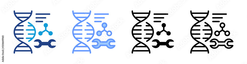 Poster Genetic Modification icon set multiple style collection