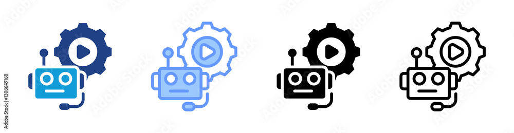 Aufkleber Rpa icon set multiple style collection