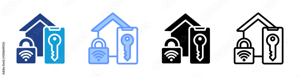 Poster smarthome icon set multiple style collection
