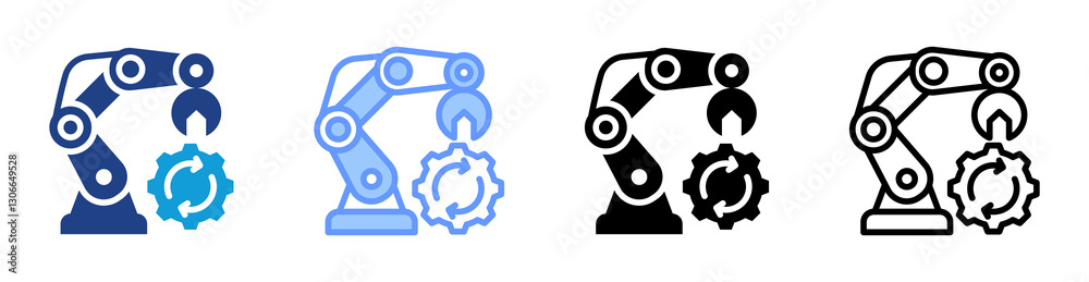 Poster Autonomous Robotic icon set multiple style collection