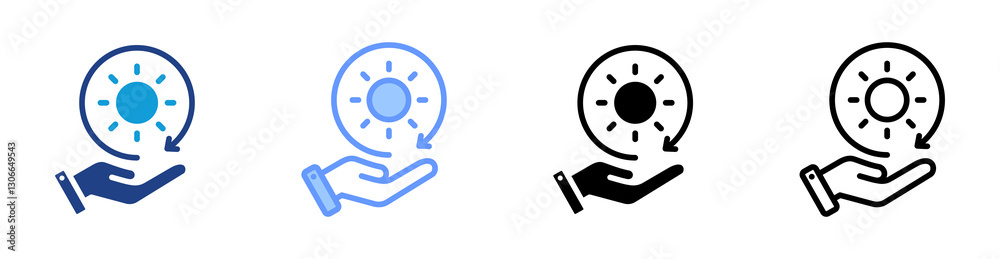 Poster Renewable Resource icon set multiple style collection