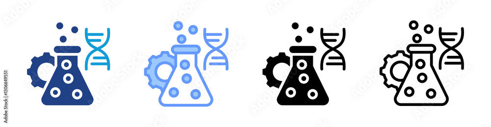 Poster Bioengineering icon set multiple style collection