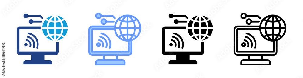 Poster Internet Connectivity icon set multiple style collection