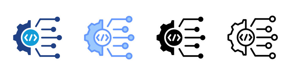 Digital Transformation icon set multiple style collection