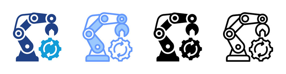 Autonomous Robotic icon set multiple style collection