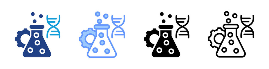 Bioengineering icon set multiple style collection