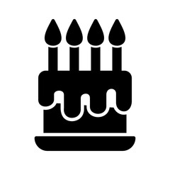 Birthday cake Vector Icon