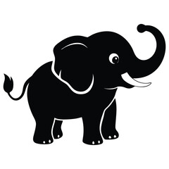 Fototapeta premium Cute Baby Elephant Silhouette - Wildlife Graphic Design