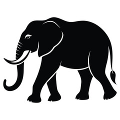 Stylized Elephant Clipart - High-Quality Vector Art