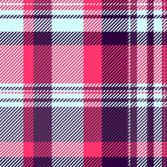 Greeting card check seamless pattern, underwear plaid fabric vector. Content texture textile tartan background in light and red colors.
