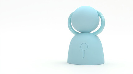Creative blue character model showcase digital art studio 3d render minimalistic design front view modern aesthetics