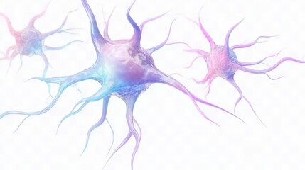 Abstract Representation of Vibrant Shades of Purple Neurons with Extensions and Soft Gradient Background for Creative Use