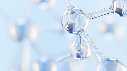 Molecular Structure, Transparent Scientific and Skincare Concept.