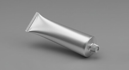 Stylish brushed aluminum tube mockup.