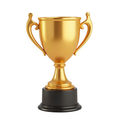 Golden Trophy with Ornate Handles on Black Base