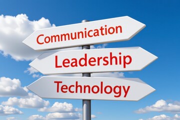 Directional Signpost Communication Leadership Technology Choices Future Path