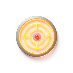 Shooting range holographic 3D icon. neon symbol vector illustration isolated on white background. Generative AI