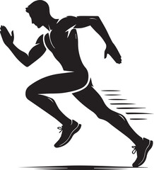 silhouette of a man, Runner man silhouette vector, Runner man vector illustration, Runner man logo vector, Runner man silhouette vector isolated on white background